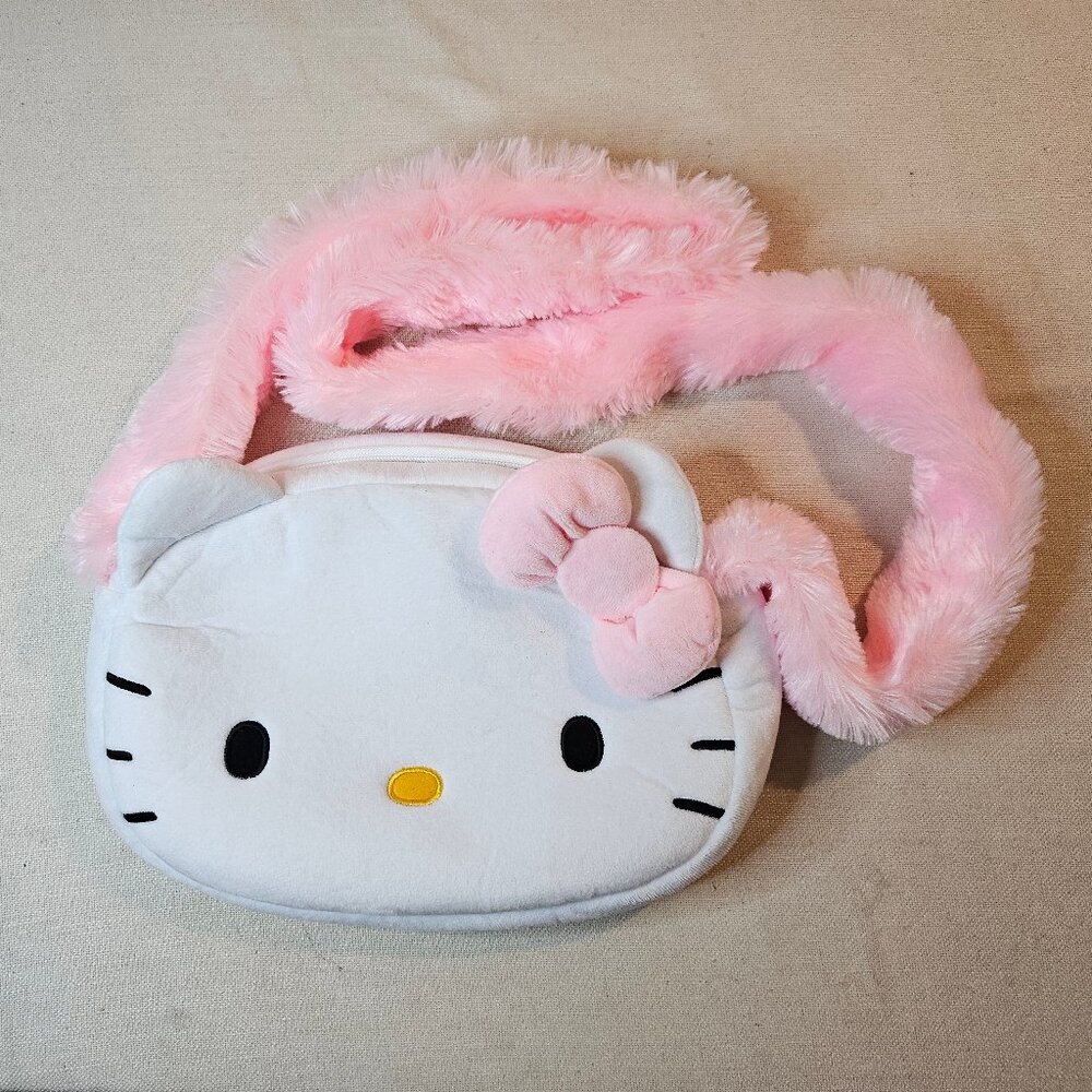 Hello Kitty By Sanrio Plush Crossbody Pink/White Purse Bag